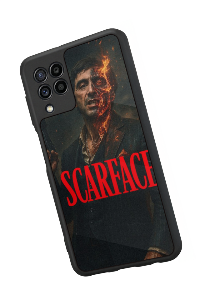 Samsung Galaxy M32 Uyumlu Scarface Tasarımlı Glossy Premium Kılıf