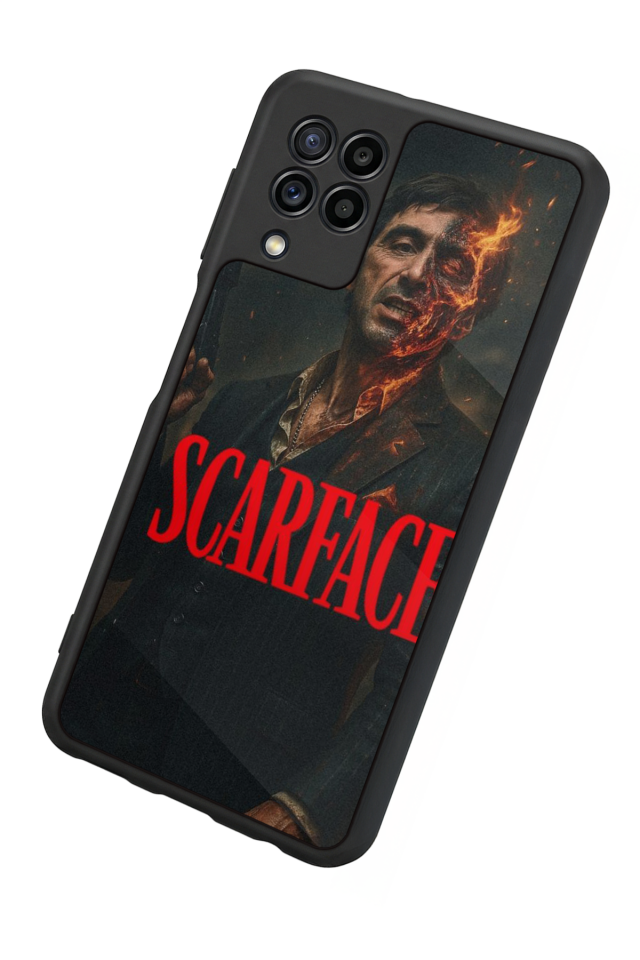Samsung Galaxy M32 Uyumlu Scarface Tasarımlı Glossy Premium Kılıf