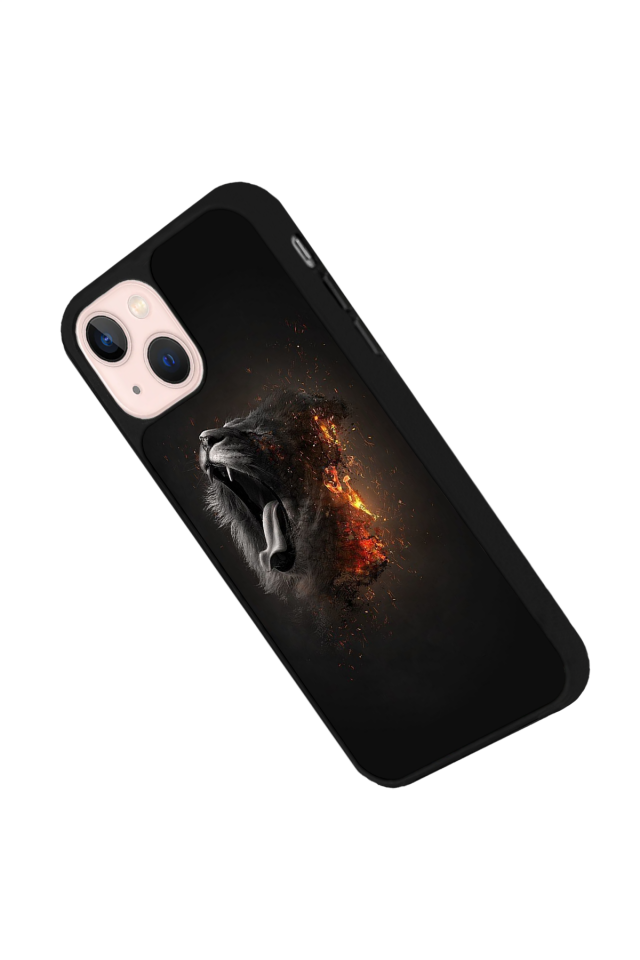 iPhone 13 Mini Uyumlu Aslan Tasarımlı Glossy Premium Kılıf