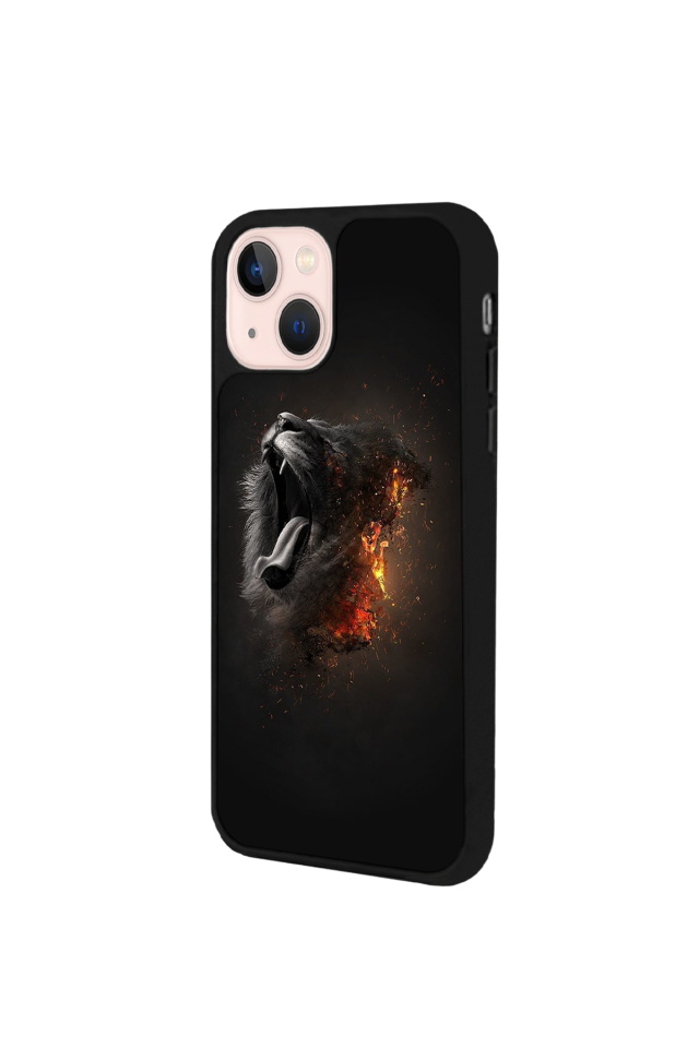 iPhone 13 Mini Uyumlu Aslan Tasarımlı Glossy Premium Kılıf