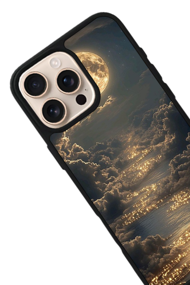 iPhone 16 Pro Uyumlu Ay Tasarımlı Glossy Premium Kılıf