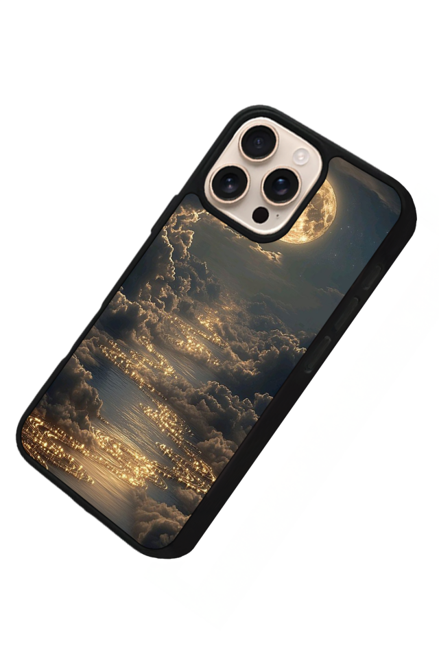 iPhone 16 Pro Uyumlu Ay Tasarımlı Glossy Premium Kılıf