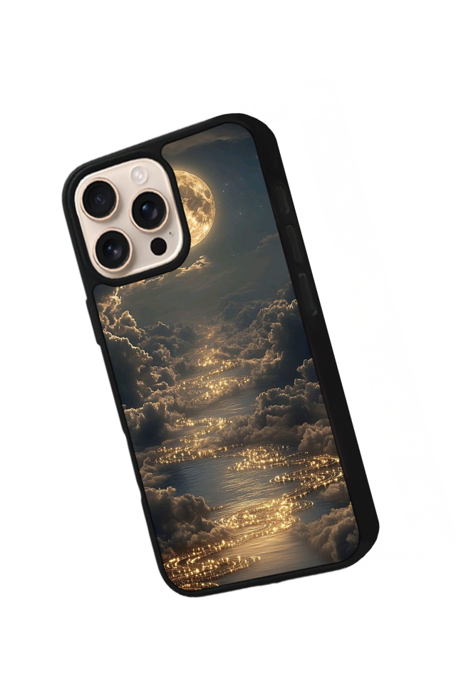 iPhone 16 Pro Uyumlu Ay Tasarımlı Glossy Premium Kılıf