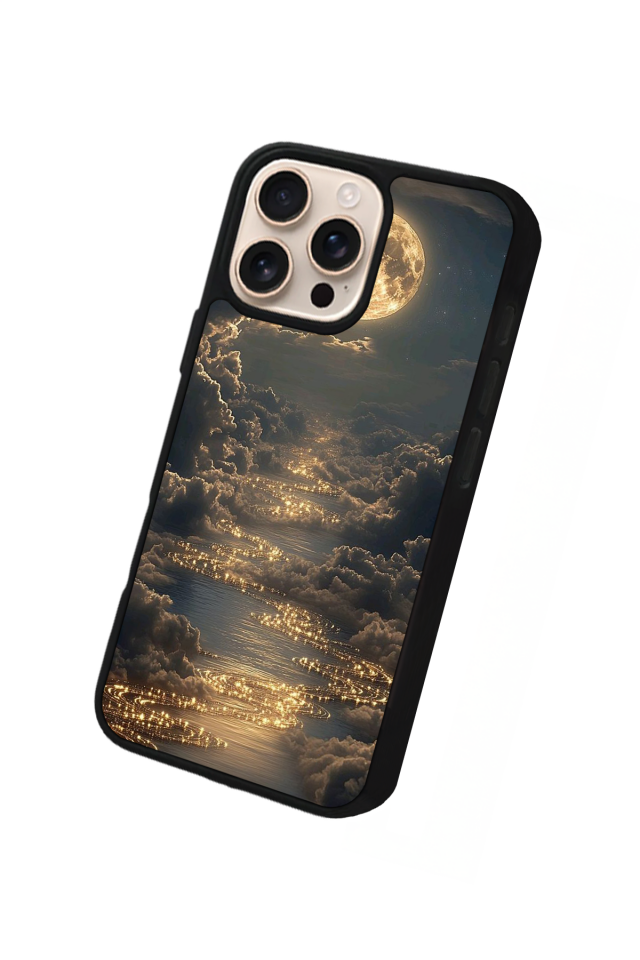 iPhone 16 Pro Uyumlu Ay Tasarımlı Glossy Premium Kılıf