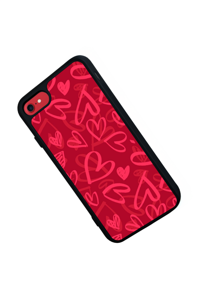iPhone 8 Uyumlu Kalp Love Tasarımlı Glossy Premium Kılıf