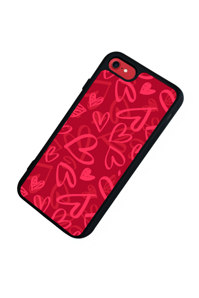 iPhone 8 Uyumlu Kalp Love Tasarımlı Glossy Premium Kılıf