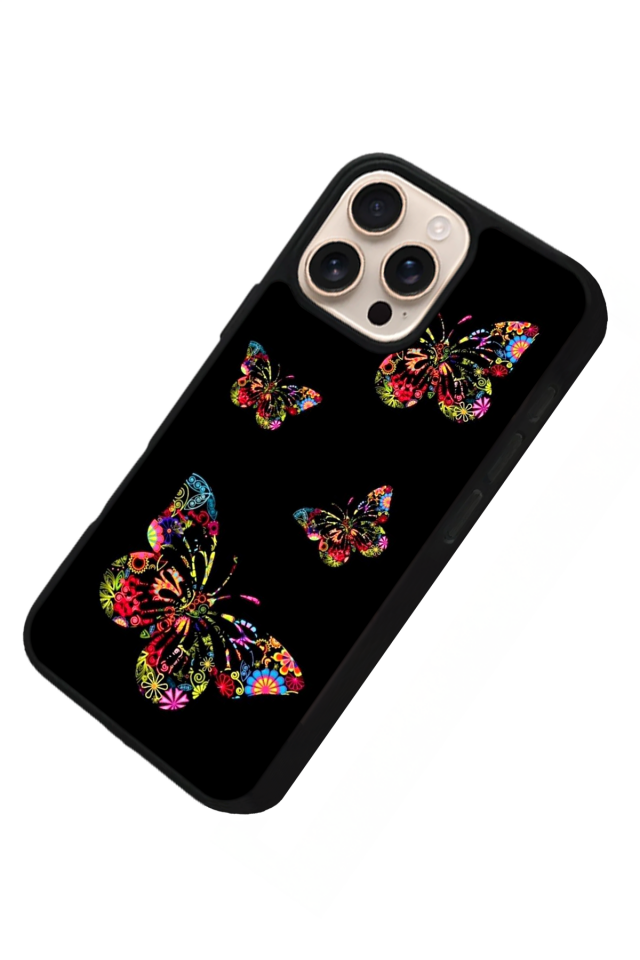 iPhone 16 Pro Max Uyumlu Kelebek Tasarımlı Glossy Premium Kılıf