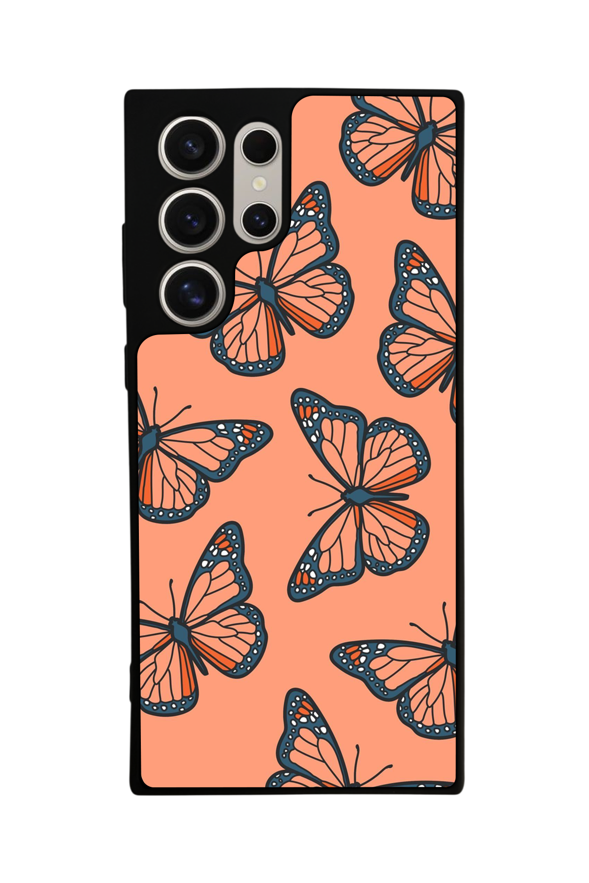 Samsung Galaxy S22 Ultra Uyumlu Kelebek Tasarımlı Glossy Premium Kılıf