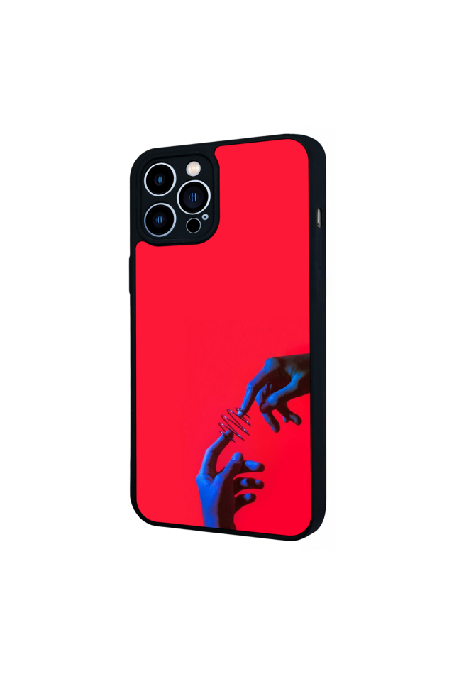 iPhone 12 Pro Max Uyumlu Kirmizi Tasarımlı Glossy Premium Kılıf
