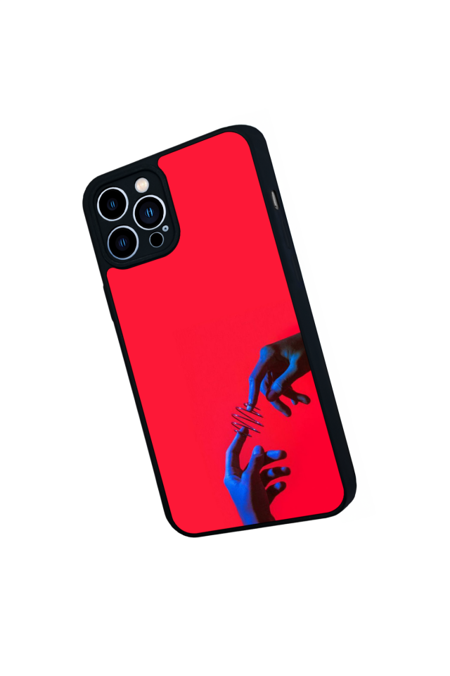 iPhone 12 Pro Max Uyumlu Kirmizi Tasarımlı Glossy Premium Kılıf