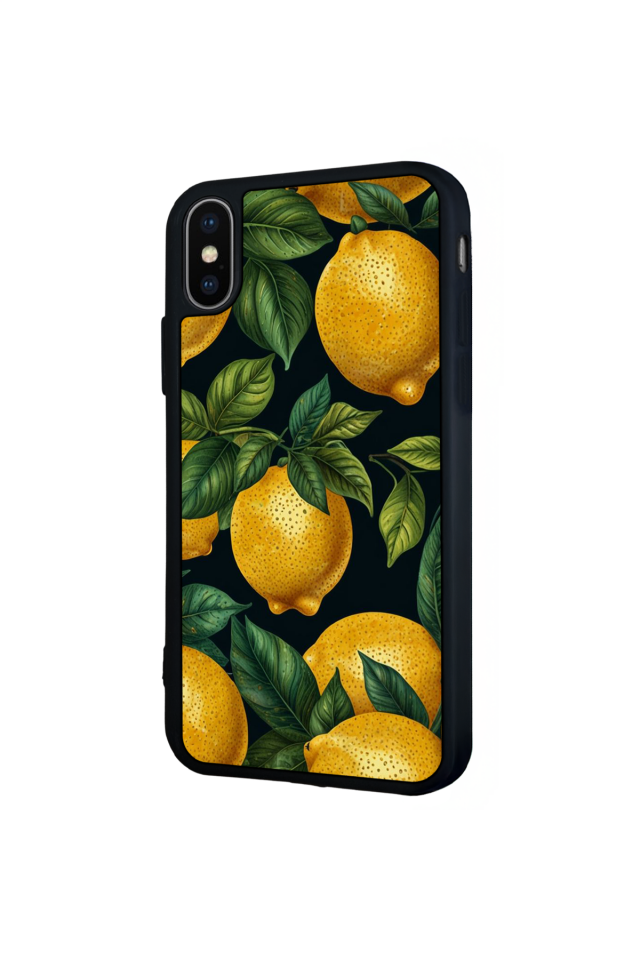 iPhone X/ XS Uyumlu Limon Tasarımlı Glossy Premium Kılıf