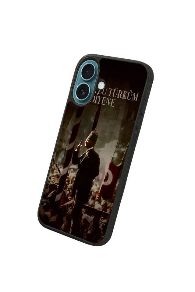 iPhone 16 Uyumlu Mustafa Kemal Ataturk Tasarımlı Glossy Premium Kılıf