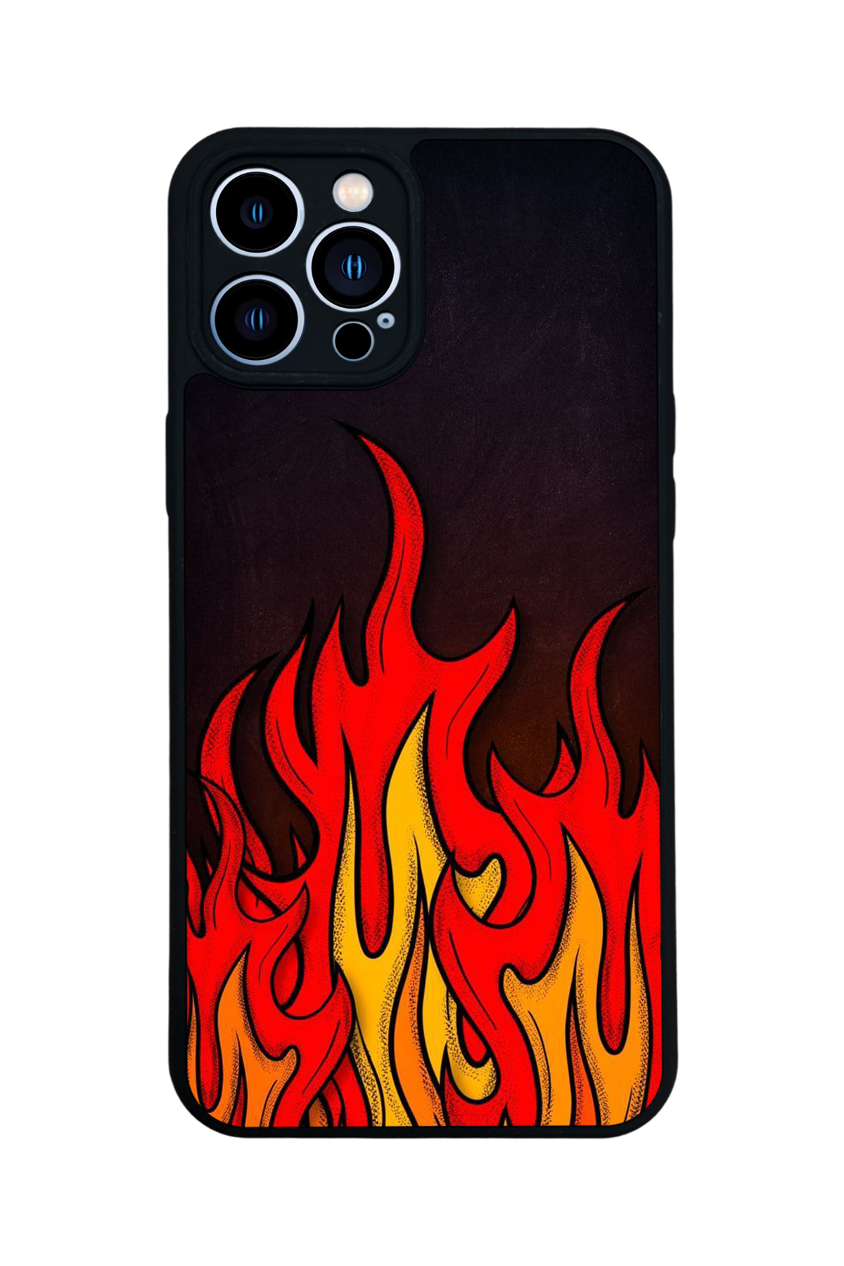 iPhone 13 Pro Max Uyumlu Retro Flame Patterns Tasarımlı Glossy Premium Kılıf