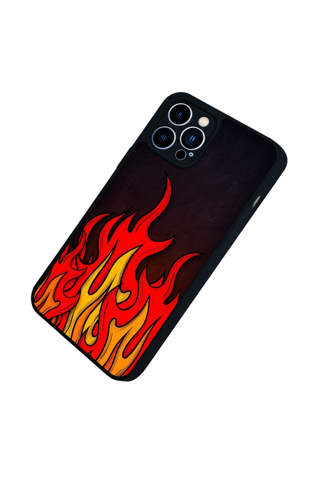 iPhone 13 Pro Max Uyumlu Retro Flame Patterns Tasarımlı Glossy Premium Kılıf