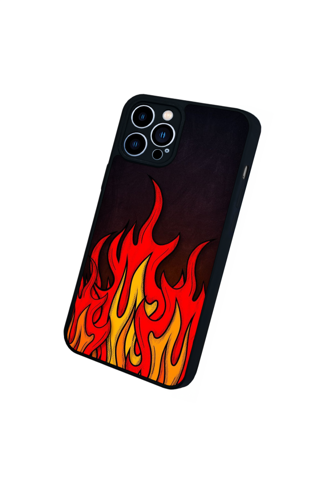 iPhone 13 Pro Max Uyumlu Retro Flame Patterns Tasarımlı Glossy Premium Kılıf