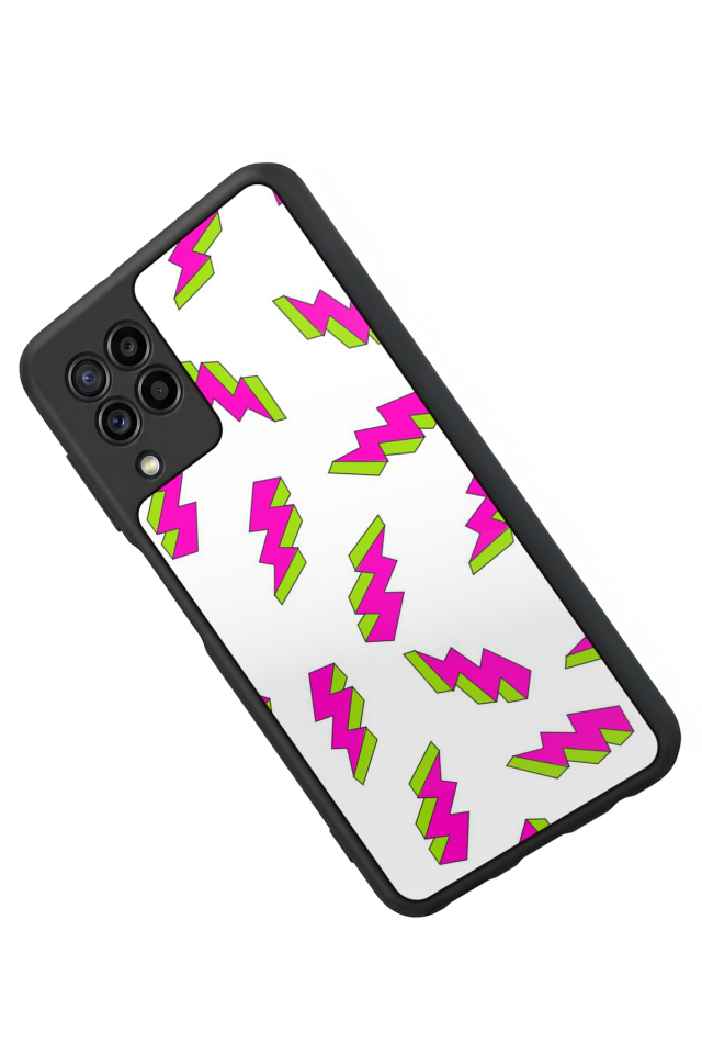 Samsung Galaxy M32 Uyumlu Simsek Tasarımlı Glossy Premium Kılıf