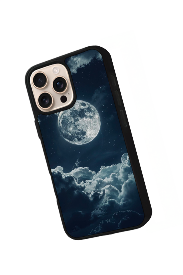 iPhone 16 Pro Uyumlu Ay Tasarımlı Glossy Premium Kılıf