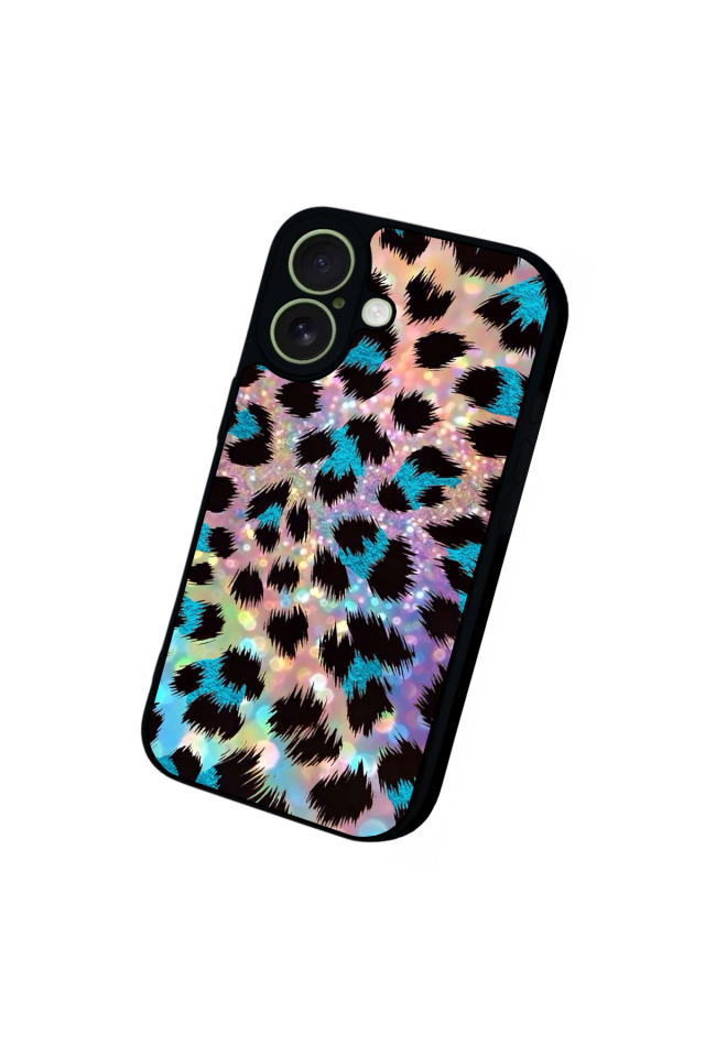 iPhone 17 Uyumlu Hologram Leopar Tasarımlı Glossy Premium Kılıf