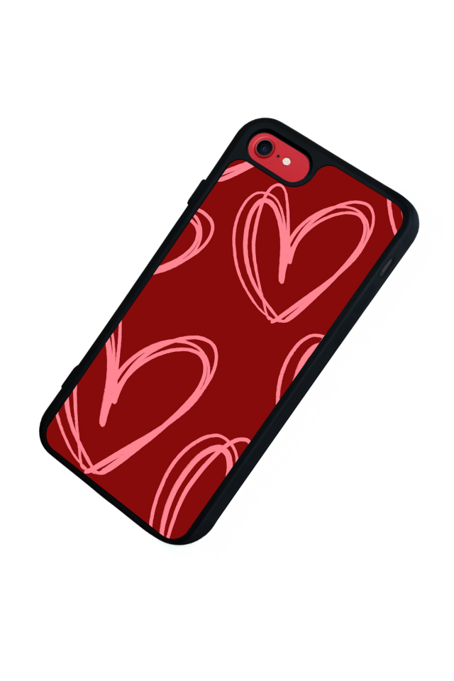 iPhone 8 Uyumlu Kalp Love Tasarımlı Glossy Premium Kılıf