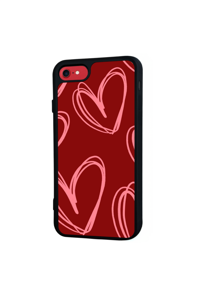 iPhone 8 Uyumlu Kalp Love Tasarımlı Glossy Premium Kılıf