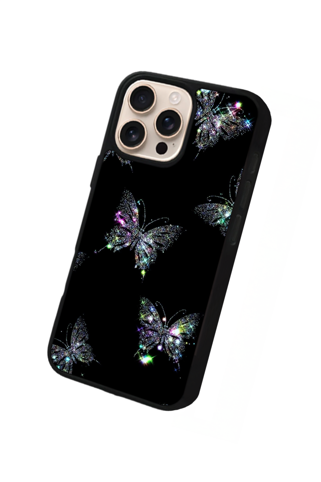 iPhone 16 Pro Max Uyumlu Kelebek Tasarımlı Glossy Premium Kılıf