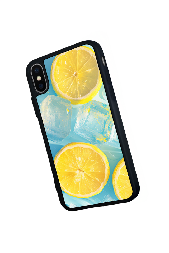 iPhone X/ XS Uyumlu Limon Tasarımlı Glossy Premium Kılıf