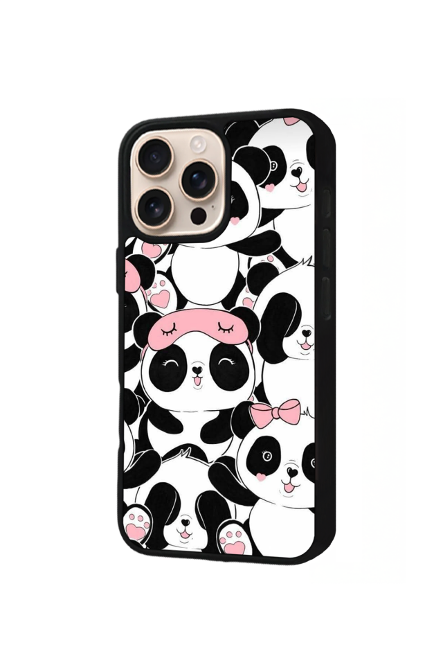 iPhone 15 Pro Max Uyumlu Panda Tasarımlı Glossy Premium Kılıf
