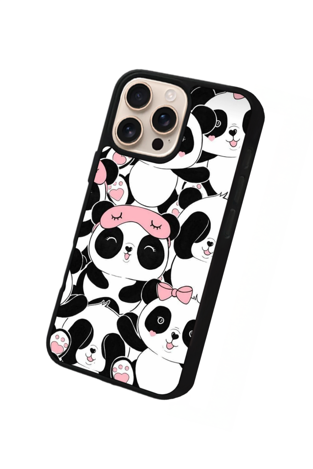 iPhone 15 Pro Max Uyumlu Panda Tasarımlı Glossy Premium Kılıf