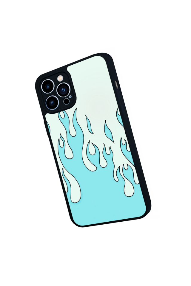 iPhone 13 Pro Max Uyumlu Retro Flame Patterns Tasarımlı Glossy Premium Kılıf