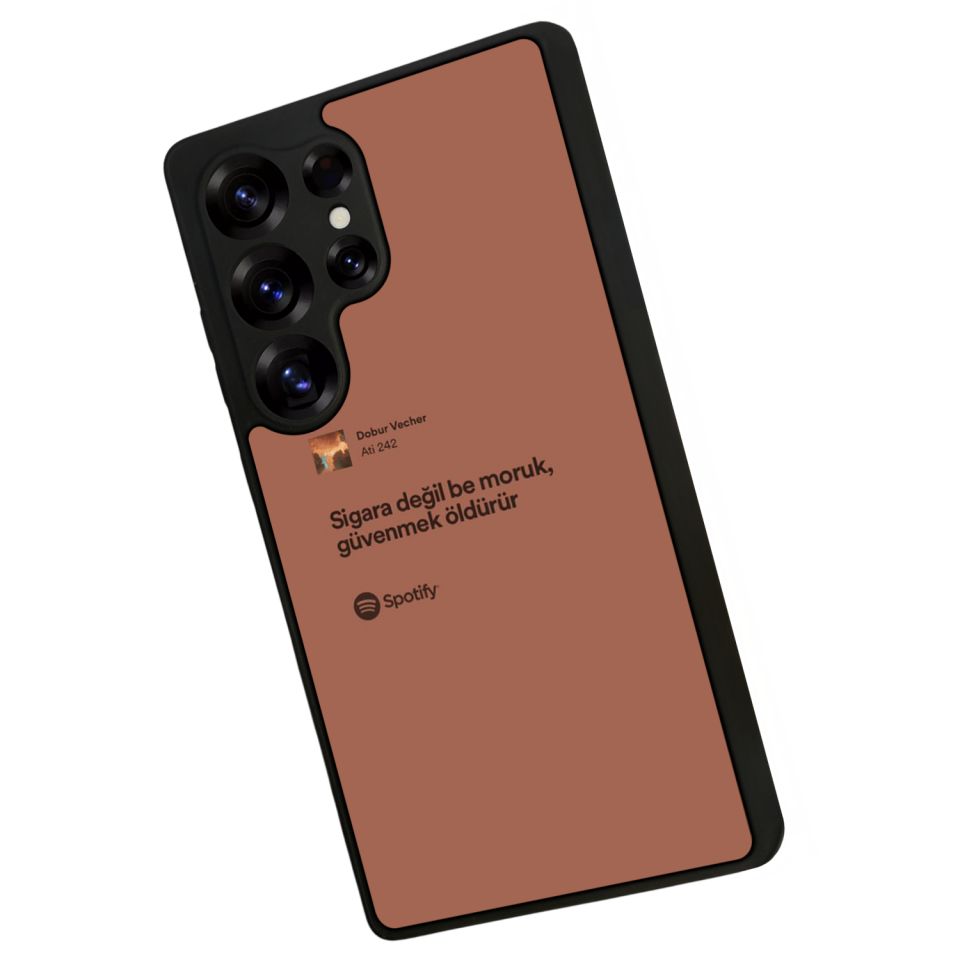 Samsung Galaxy S25 Ultra Uyumlu Sarki Sozleri Tasarımlı Glossy Premium Kılıf