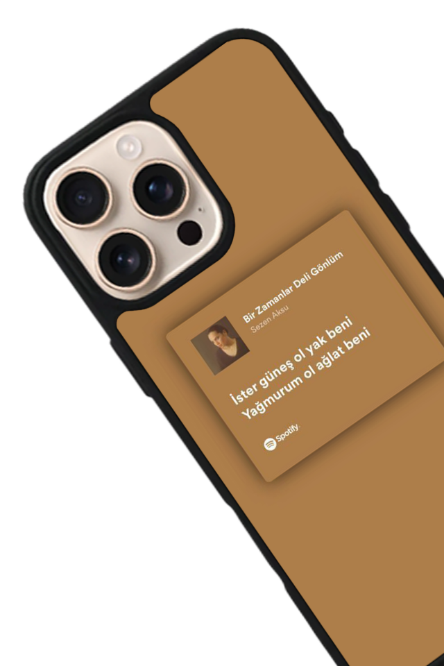 iPhone 15 Pro Uyumlu Sarki Sozleri Tasarımlı Glossy Premium Kılıf