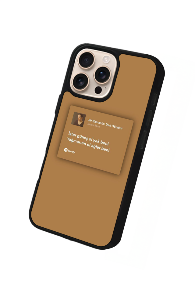 iPhone 15 Pro Uyumlu Sarki Sozleri Tasarımlı Glossy Premium Kılıf
