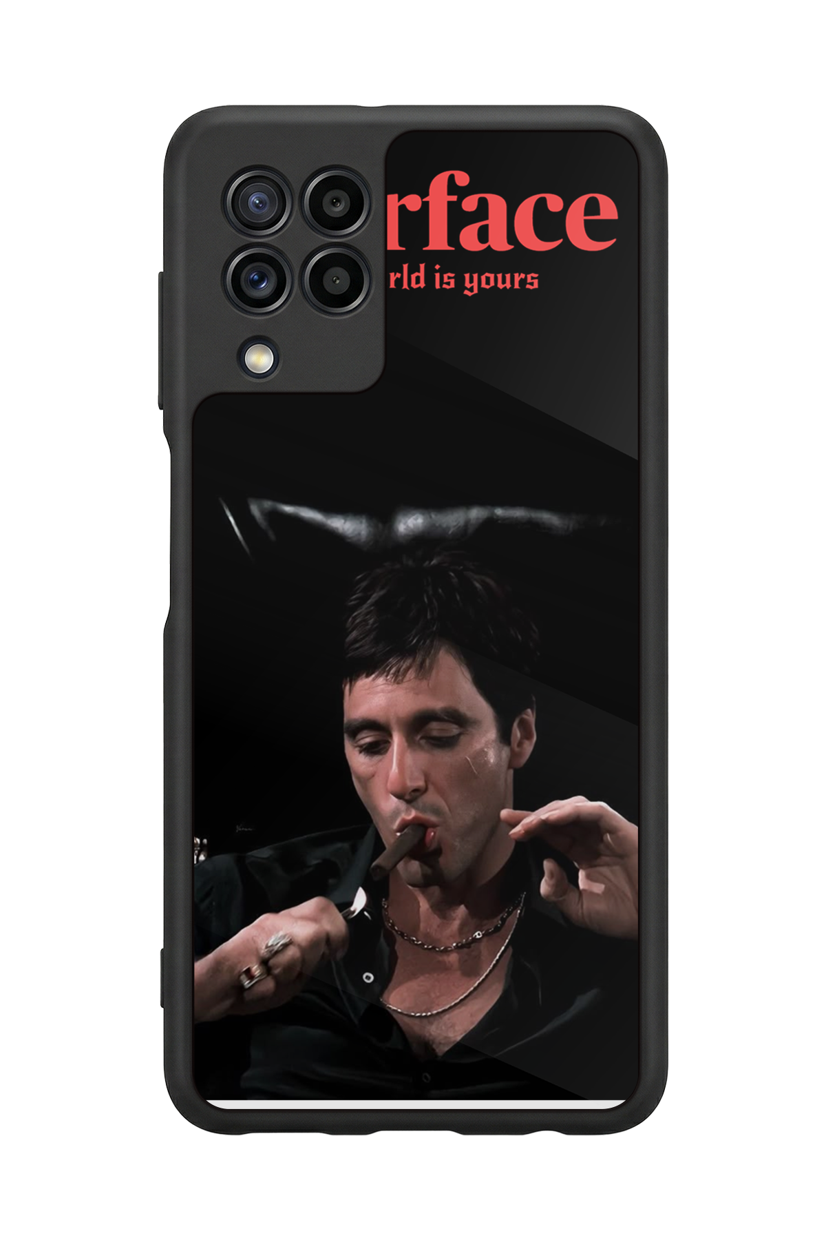 Samsung Galaxy M32 Uyumlu Scarface Tasarımlı Glossy Premium Kılıf
