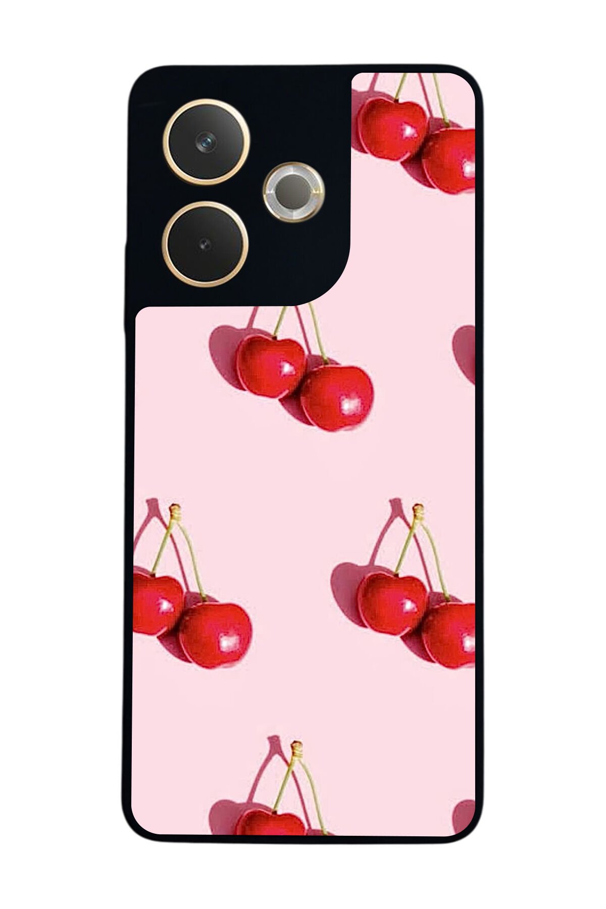 Oppo A5 Pro Uyumlu Kiraz Tasarımlı Glossy Premium Kılıf