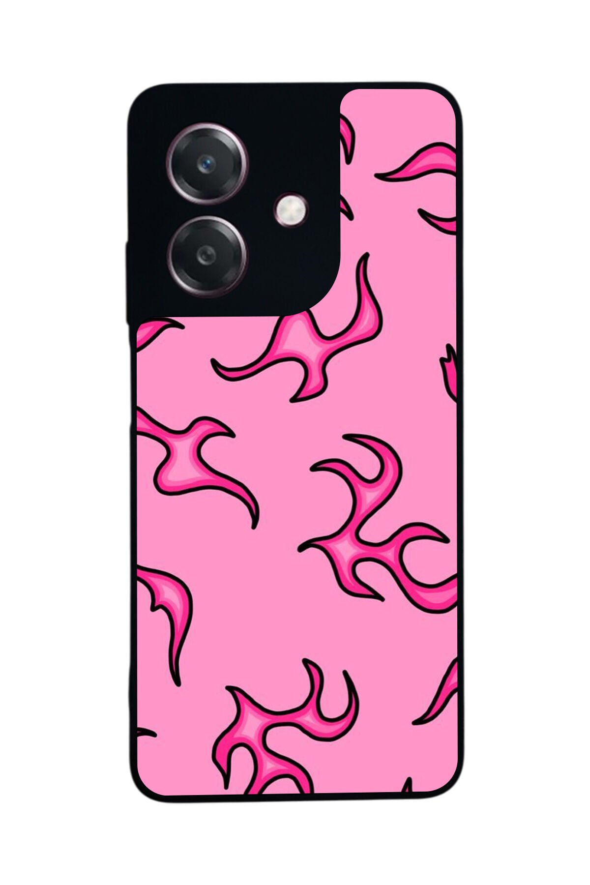 Oppo A3 5G Uyumlu Retro Flame Patterns Tasarımlı Glossy Premium Kılıf