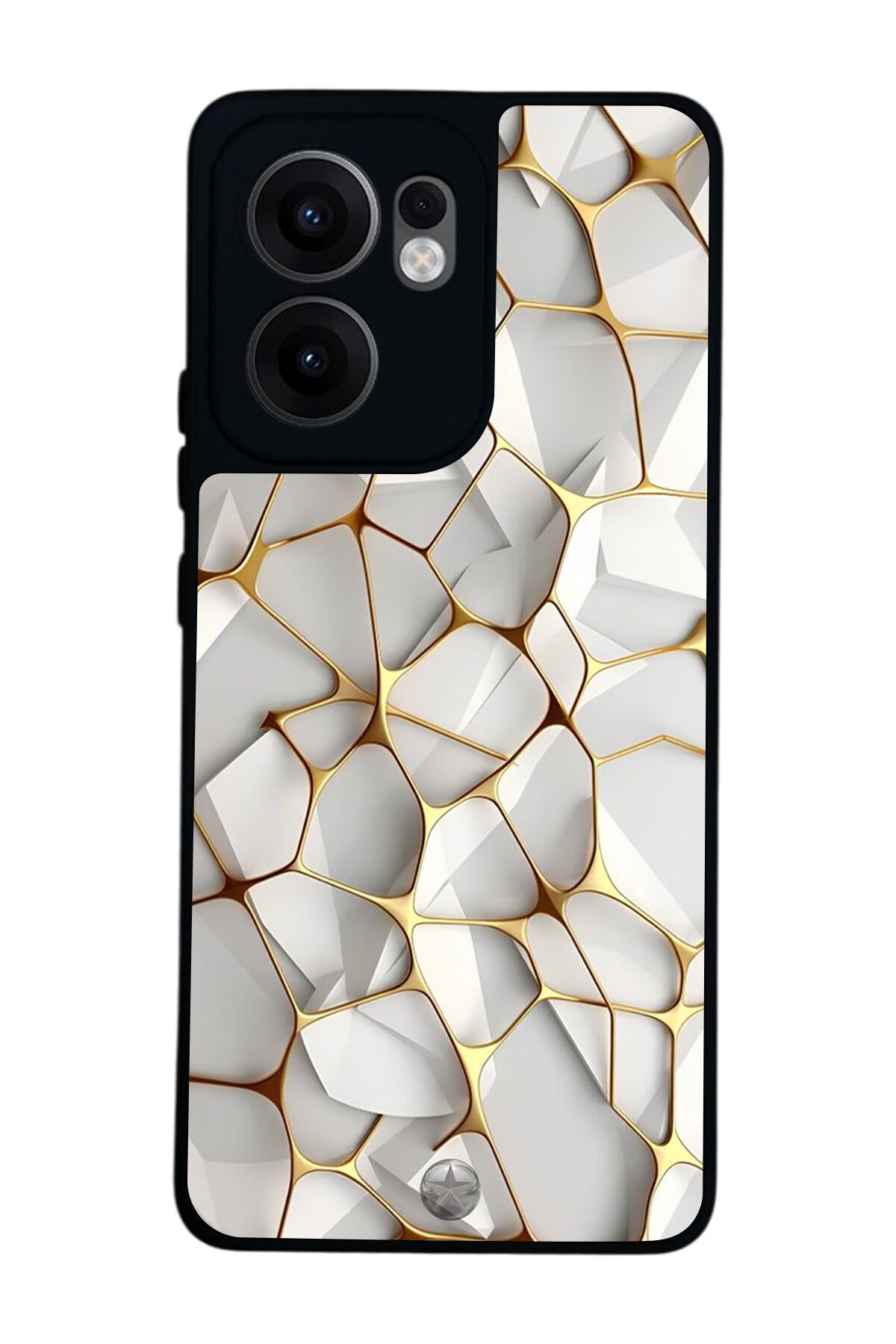 Oppo Reno 13F Uyumlu Mermer Marble Tasarımlı Glossy Premium Kılıf