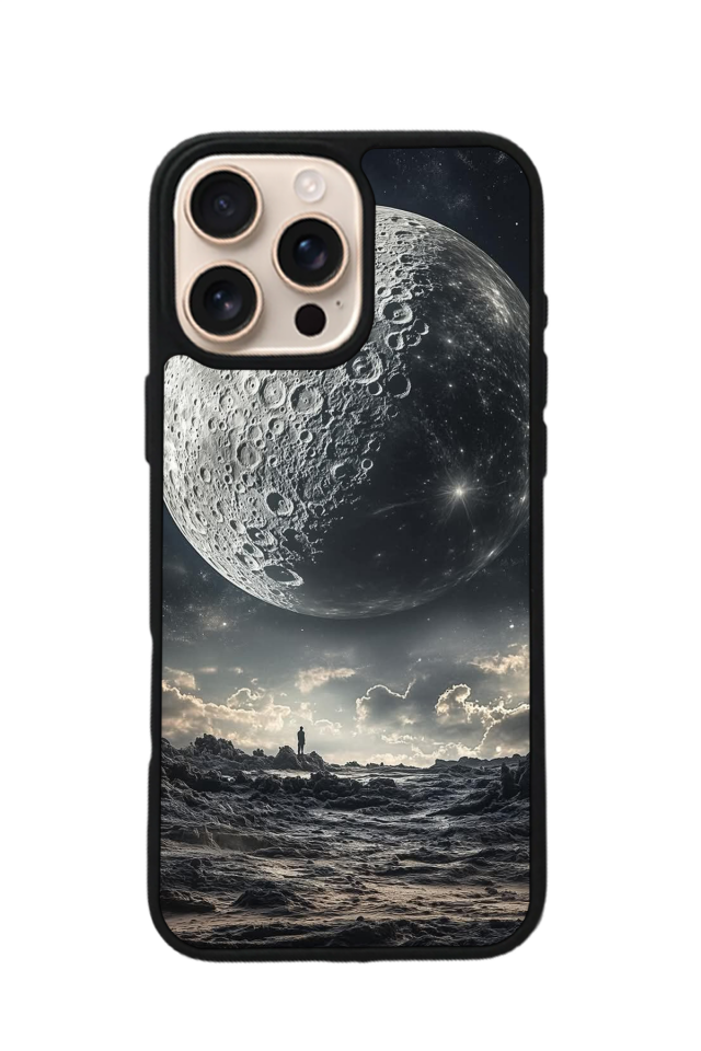 iPhone 16 Pro Uyumlu Ay Tasarımlı Glossy Premium Kılıf