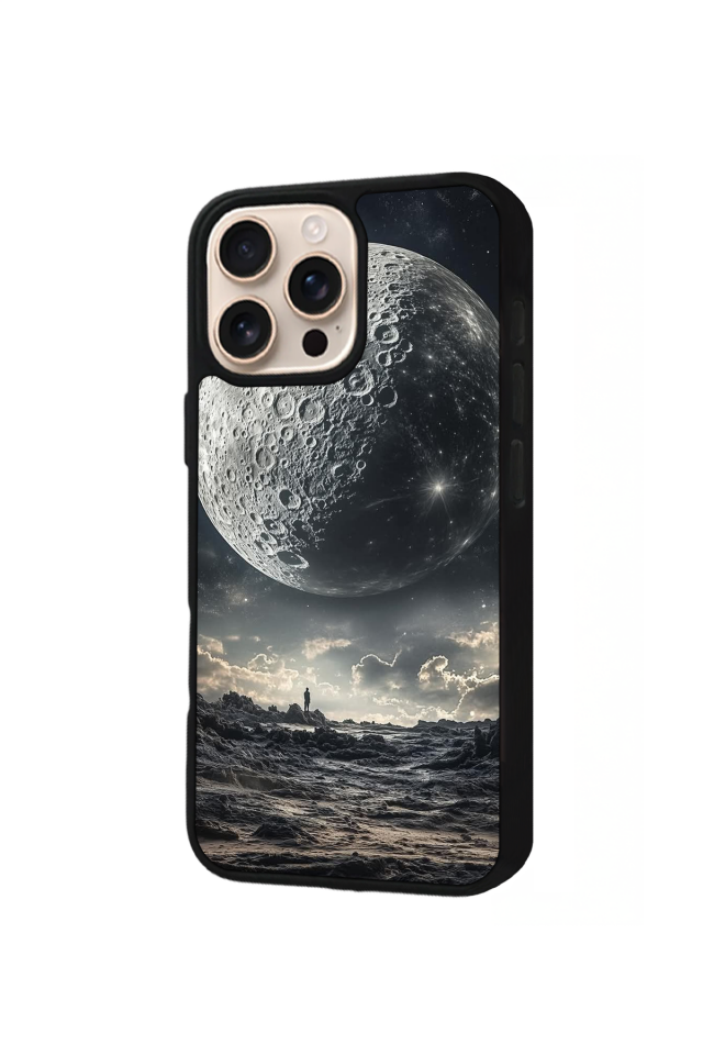 iPhone 16 Pro Uyumlu Ay Tasarımlı Glossy Premium Kılıf