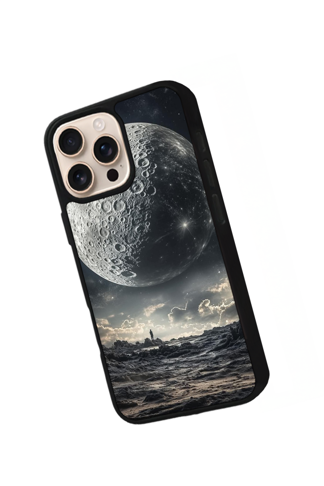 iPhone 16 Pro Uyumlu Ay Tasarımlı Glossy Premium Kılıf
