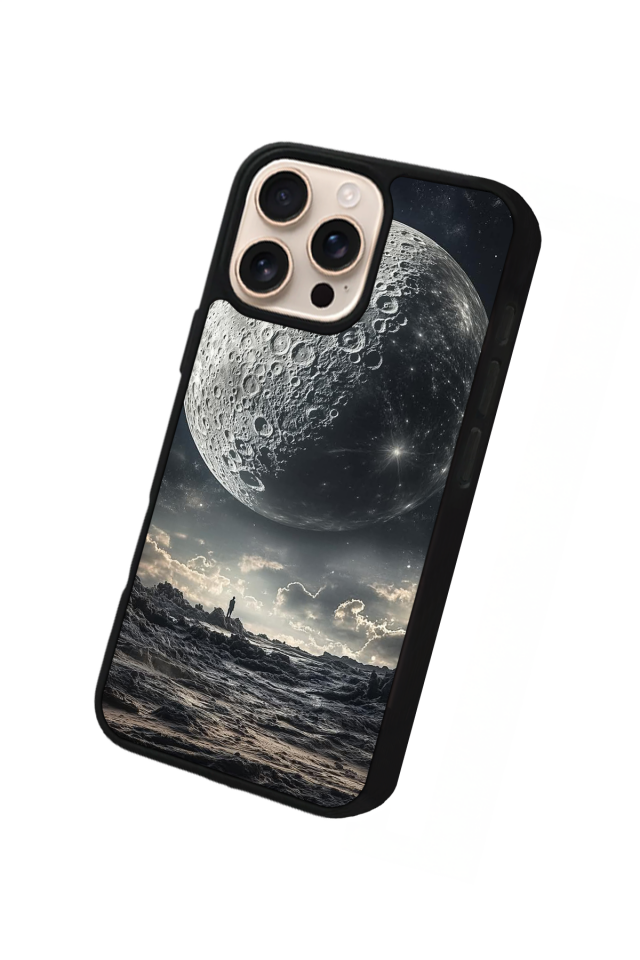 iPhone 16 Pro Uyumlu Ay Tasarımlı Glossy Premium Kılıf