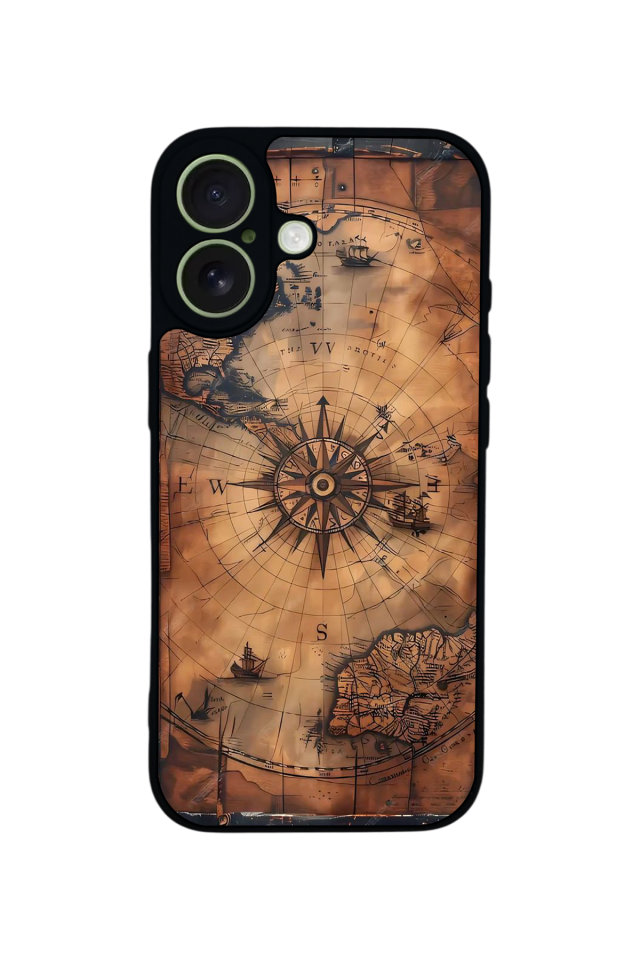 iPhone 17 Uyumlu Harita Tasarımlı Glossy Premium Kılıf