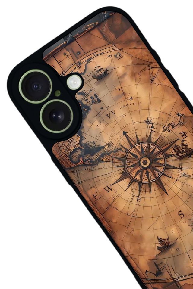 iPhone 17 Uyumlu Harita Tasarımlı Glossy Premium Kılıf