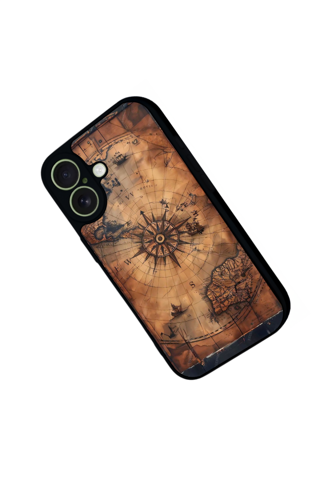 iPhone 17 Uyumlu Harita Tasarımlı Glossy Premium Kılıf