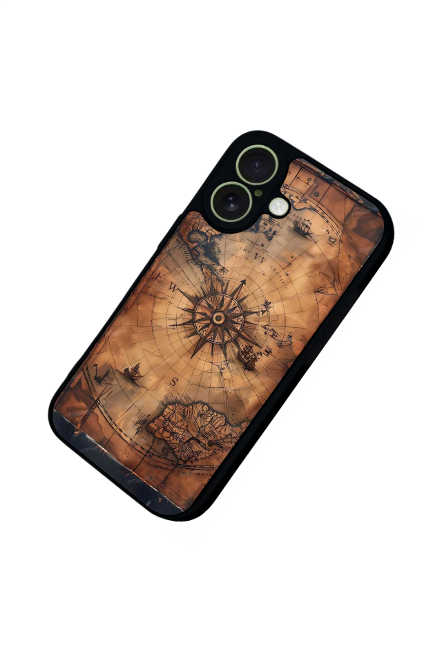 iPhone 17 Uyumlu Harita Tasarımlı Glossy Premium Kılıf