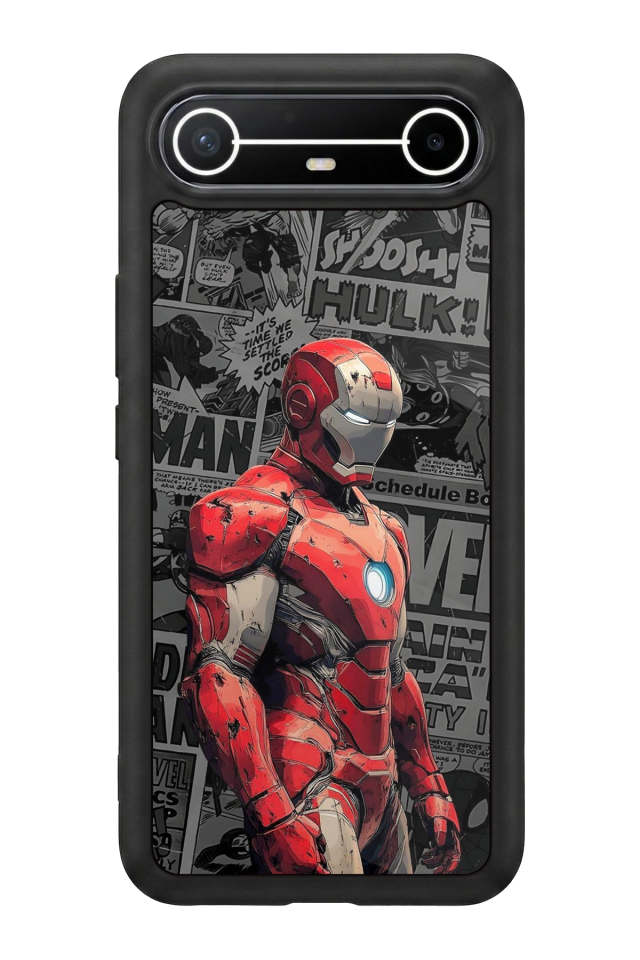 Tecno Spark Slim 5G Uyumlu Iron Man ( Demir Adam ) Tasarımlı Glossy Premium Kılıf