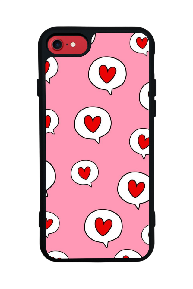 iPhone 8 Uyumlu Kalp Love Tasarımlı Glossy Premium Kılıf