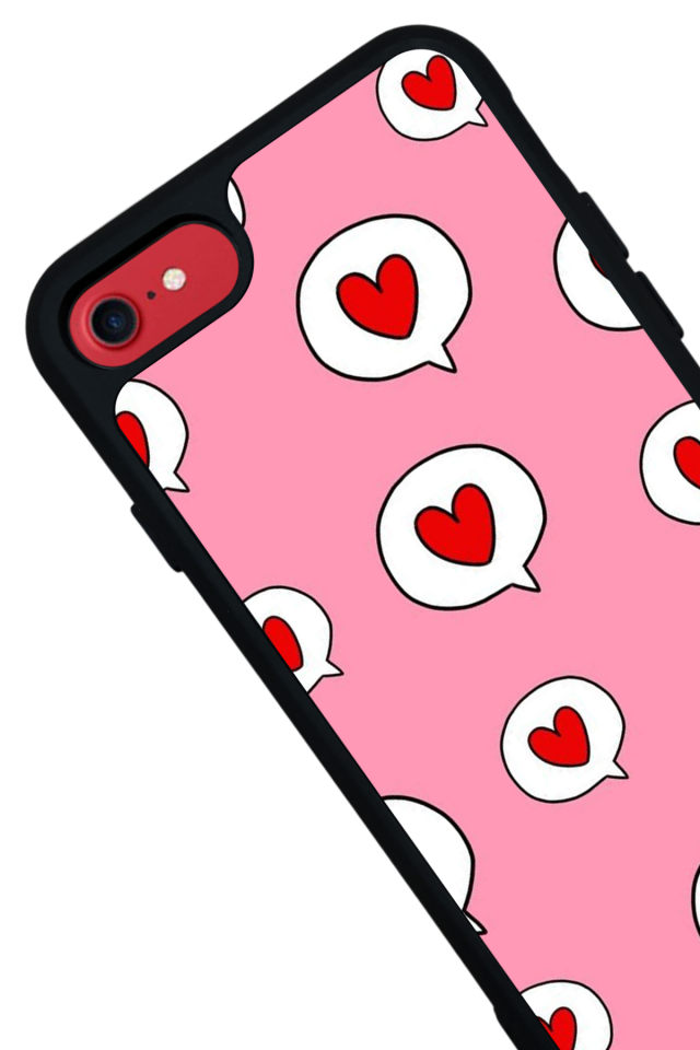 iPhone 8 Uyumlu Kalp Love Tasarımlı Glossy Premium Kılıf