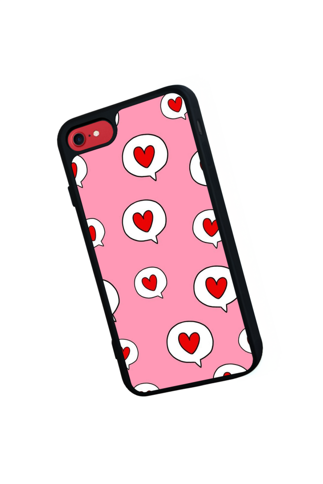 iPhone 8 Uyumlu Kalp Love Tasarımlı Glossy Premium Kılıf