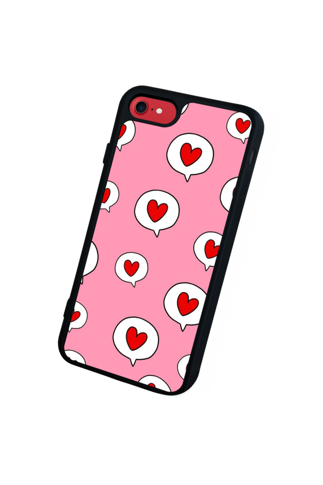iPhone 8 Uyumlu Kalp Love Tasarımlı Glossy Premium Kılıf