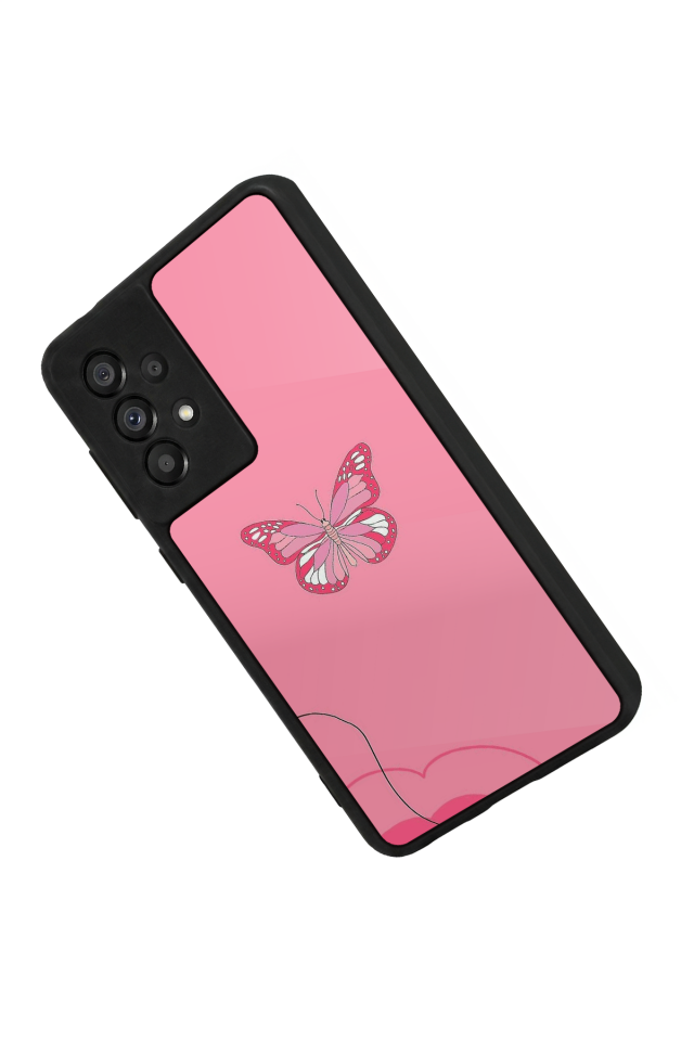 Samsung Galaxy A73 Uyumlu Kelebek Tasarımlı Glossy Premium Kılıf